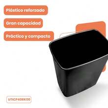 Plastic Trash Can For Outdoor And Indoor Use - 黑色 - 查看 6