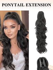 nimoki Estensioni per coda di cavallo, Coda di cavallo lunga e ondulata da 30 pollici con fermaglio, Estensioni per capelli sintetici ricci e voluminosi per l'uso quotidiano delle donne, con aspetto naturale