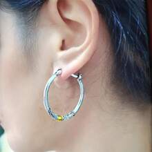 1 对波西米亚复古雕花图案耳环 - 时尚简约设计，适合作为女性礼物、日常佩戴、生日、周年纪念 - 耳環 - 查看 3