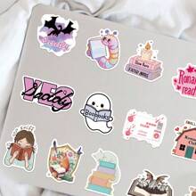 50 件时尚阅读贴纸 读书俱乐部贴纸 浪漫书贴纸 浪漫贴纸 漂亮书 黑暗浪漫贴纸 乙烯基防水贴纸 适用于水瓶、电脑、笔记本电脑、手机、行李箱、笔记本