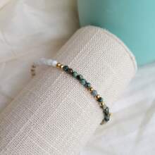 1pc Women's Natural Stone Bracelet, Elegant Minimalist Style Versatile Everyday Wear Jewelry Gift - Multicolor - View 1