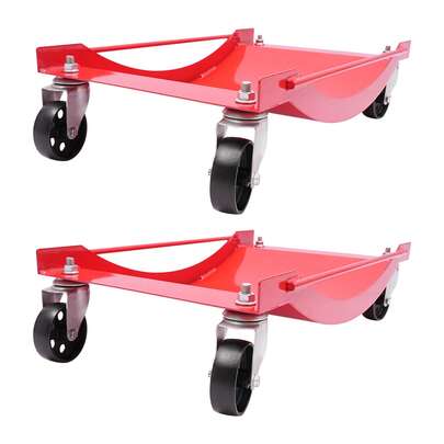 kangten Praktisches Diyer Auto-Dolly-Set, 2000 lbs Tragfähigkeit, rotes Stahl, umfasst 2 Stück mit glatten Kanten und Rädern für einfaches Fahrzeugverschieben