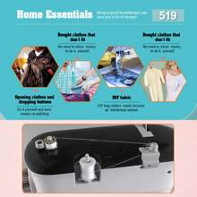 Compact 12-Stitch Electric Sewing Machine With Double Thread & Foot Pedal - UK Plug - UK Plug(220-240V) - View 7