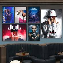 1pc Wall Art Poster Frameless JuLC'est Quand Qu'il S'eteint Rapper Poster HD Fan Gift High Quality Canvas Printing Beautiful Poster Collection Mural Living Room Home Decoration Popular Optional Frame - Multicolor - View 6