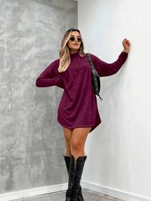 Women's Long Sleeve Lace Dress For Summer - 墨綠色 - 查看 2