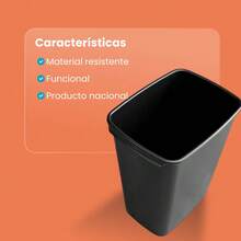 Plastic Trash Can For Outdoor And Indoor Use - Black - View 9