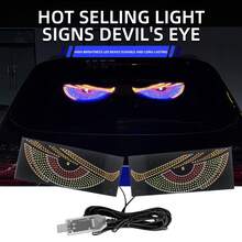 2pcs/Set LED Demon Eye Decorative Light USB Ambient Light 11 Modes Animated Eye Light High Brightness Neon Light Cool Atmosphere Lamp For Cars Trucks Off-Road Vehicles Glass Windows