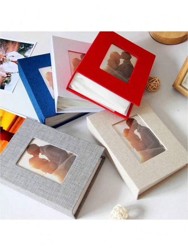 1 pieza Álbum de fotos de tela de 6 pulgadas para 100 fotos, regalo conmemorativo para la vida, la boda, la fiesta, adecuado para el dormitorio, los viajes, el campamento, el cumpleaños y el regalo memorial