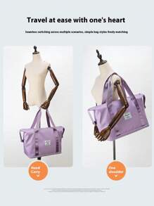 1pc Large Capacity Sport Gym Bag, Travel Duffel Bag For Daily Training Fitness Yoga Outdoor Workout Weekender Overnight, Extensible With Wet Pocket School College Tote Bag