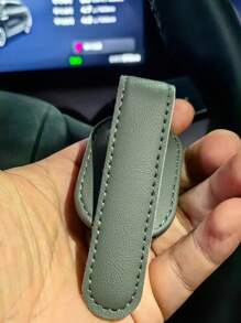 High-Quality PU Leather & Metal Car Visor Fashion Glasses Holder - Universal Clip-On Design Fits 99% Of Vehicles, Strong Elastic Clip, Scratch-Resistant, Easy To Install, Holds Glasses, Fashion Glasses & Documents, Compact & Stylish - Multicolor - View 8