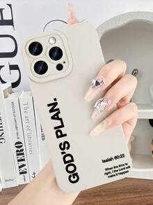 Inspiring "GOD'S PLAN" Scripture Creative Phone Case - Premium TPU Protective Cover, Shockproof & Anti-Slip Full Body Protection For IPhone 16 Pro Max/15 Pro/14 Pro Max (Christian Phone Accessories, Faith-Based Gift, Daily Essential) Vintage White With Isaiah 60:22 Verse - "BETTER" & "SWEAT" Motivational Text (Church Supplies, Bible Study Essential) Anti-Fingerprint Cover For Believers & Young Adults - Trắng cổ - Xem 5