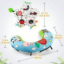 毛絨嬰兒玩具，附3D皺褶墊與咬咬環，黑白高對比嬰兒玩具附鏡子，嬰兒新生兒幼兒感官玩具，趴趴時間玩具，0-3個月、3-6個月寶寶生日聖誕禮物，嬰兒必需品，旅行必需品 - 黑與白 - 查看 4
