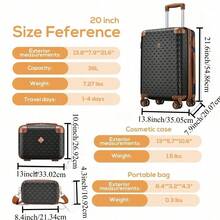 3-Piece Carry-On Luggage Set With Swivel Wheel Combination Lock Lightweight Hard Shell Set-Black