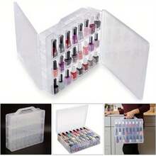 Nail Polish Storage Box 48 Lattice – Portable Clear Double-Sided Cosmetic Organizer Case For Nail Varnish & Beauty Essentials - Variant1 - View 4