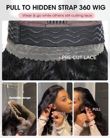 GABRIELLE Peluca de cabello humano 3 en 1, lisa y rizada, para mujer, 180 % de densidad, sin pegamento, con encaje, fácil de peinar, ideal para principiantes, sin costuras y con clip. - Natural Black - Ver 10