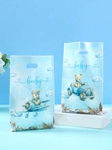 10/24/50 Stücke, Blaue Bär Baby-Shower Geschenkverpackung Taschen, süßes blaues Bär Muster Gender Reveal Party Geschenk Dekorationstaschen Süßigkeitstüten, Baby Dekorative Geschenkverpackung Zubehör, Baby-Shower Party Tischdekoration Zubehör, Neugeborenen Baby 1. Geburtstag Party Süßigkeitentüte, Baby-Shower Dekoration, Gender Reveal Dekoration, Baby-Shower Geschenk