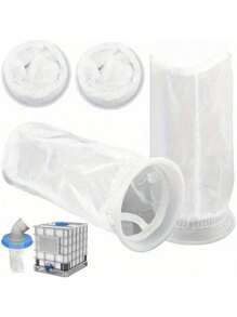 Pacotes de 1/2/3/4 IBC Nylon Filter Covers, Tanques de ventilação de malha lavável, Malha de irrigação de água de jardim, Acessórios de barril industrial, Uso doméstico e de jardim