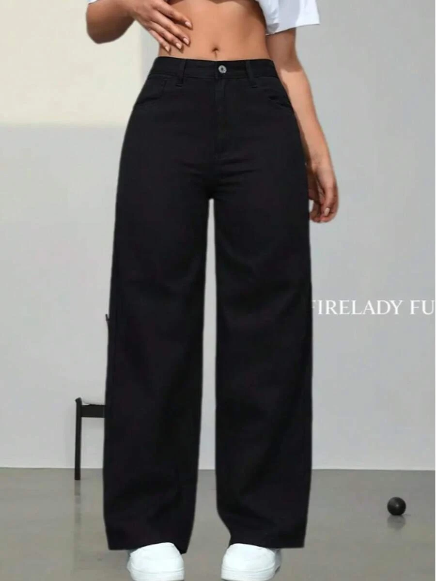 Fabrica Wide Leg Fantalona High Waist Jeans - 黑色 - 查看 1