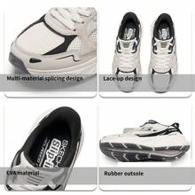 Skechers 男鞋跑步鞋 EDGERIDE低筒休閒鞋日常戶外旅遊舒適輕便運動鞋 232969-NTBK - 自然色/黑色 - 查看 6