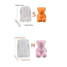 DIY 树脂模具坐熊雕像蜡烛硅胶模具石膏树脂装饰 - 白色 - 查看 2