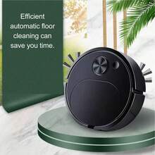 Black New Rechargeable Vacuum Cleaner, Mini Cleaning Device, Automatic Dust Collector, 3-In-1 Smart Robot Sweeper - Black - View 6