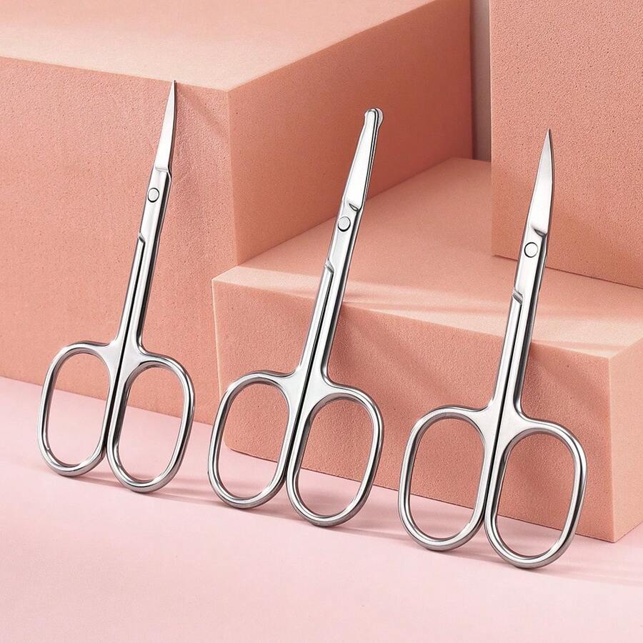 Stainless Steel Eyebrow Trimmer Eyebrow Eyelash Nose Hair Trimmer Round Tip Pointed Nose Hair Trimmer Small Scissors For Men And Women