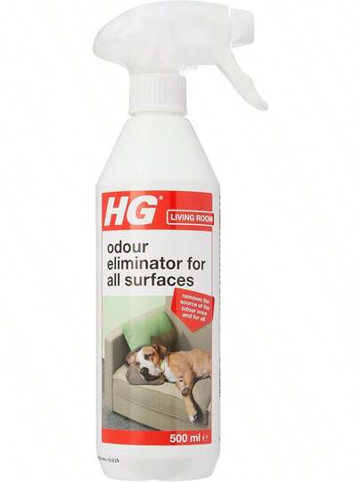 HG Odour Eliminator For All Surfaces, Smell Remover For Soft Furnishings, Effective Urine Neutraliser & Pet Odour Eliminator, Carpet Furniture & Room Deodoriser Spray - 500ml
