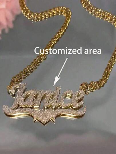 1pc Personalized Women's Fashion Letter Necklace, Matte Finish, Stainless Steel Material, Basic Minimalist Style, English Name Pendant Jewelry, Mother's Day Gift, Birthday Gift, Suitable For Daily Wear, School Supplies, For Teacher Gifts, For University, For Colleague, For Dorm Rooms, For Teacher