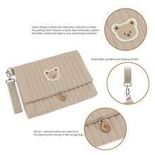 1 pieza Bolsa de pañales con diseño de oso, bolsa de aseo portátil para bebés, bolsa multifuncional para toallitas húmedas y pañales - Bolsa de toallitas húmedas - Ver 7