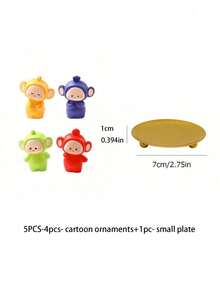 4 piezas de figuritas de resina con diseños de dibujos animados micro, adecuadas para decoración de escritorio, decoración de exhibición, decoración colgante del tablero, decoración del césped, decoración de escritorio de oficina, accesorios colgantes de monitor, colores vibrantes, decoración de micro paisaje, adornos clásicos de estatuas de escritorio, accesorios de bolsa ciega, regalos de cumpleaños, regalos navideños, artículos de colección para el hogar ideales, temporada de regreso a clases