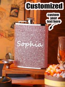 Personalized Bridesmaid Flask,Personalized 8oz Stainless Steel Hip Flask With Custom Name - Elegant Pink Glitter Design, Leakproof Travel Wine Bottle Holder For Liquor, Whiskey, And Cocktails - Perfect Gift For Women, Hidden Flask For Liquor, Bridesmaid Proposal, Bridal Party Gift, Christmas Birthday Gift For Her,Elegant Living - Multicolor - View 5