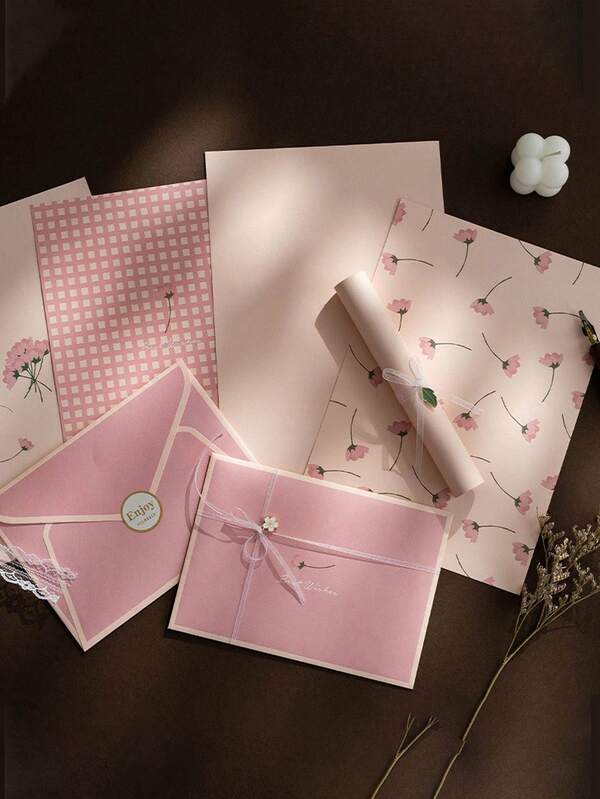 6PCS Adorable Student Stationery Set - Premium Letter Writing Paper & Envelopes, Aesthetic Gift For Love Letters/Handwritten Notes