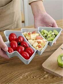 2pcsChristmas Tree Compartments Dry Fruit Plate, Home Snack Plate, Candy Plate, Sunflower Seed Plate, Creative Plastic Fruit Plate, Suitable For Festival Decoration Christmas Christmas Decorations Christmas Pajamas Christmas Gifts Christmas Decor