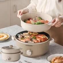 RAF 3升多功能电饭煲，单/双层电饭煲，适用于火锅，1-3人家用不粘锅，火锅电饭煲，炊具，家用电器，加热迅速，易于清洁 - 美規A型插(110-127V) - 查看 2