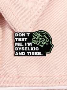 1pc Funny Dyslexic Frog Pin - 'DYSLEXIC WITH TICE NITS' - Cute Learning Difference Awareness - Multicolor - View 7