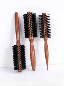 猪鬃毛发梳，适合所有发质，专业沙龙级圆梳，吹干头发、增加蓬松度和纹理感的理想之选，直发和卷发均可使用。 - 彩色 - 查看 3