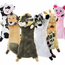 Juguetes chirriantes para perros sin relleno, paquete de 6 juguetes para perros pequeños juguetes duraderos para masticar perros de peluche lindos animales naturales para la dentición juguetes chirriantes - Multicolor - Ver 9