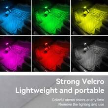 PAKRYS 2pcs LED Car Interior Lights With Touch Sensor - Strong Adhesive/Magnetic Mount, Multiple Colors (White, Blue, Green, Purple), Portable Reading Ceiling Lamp - one-size - View 5