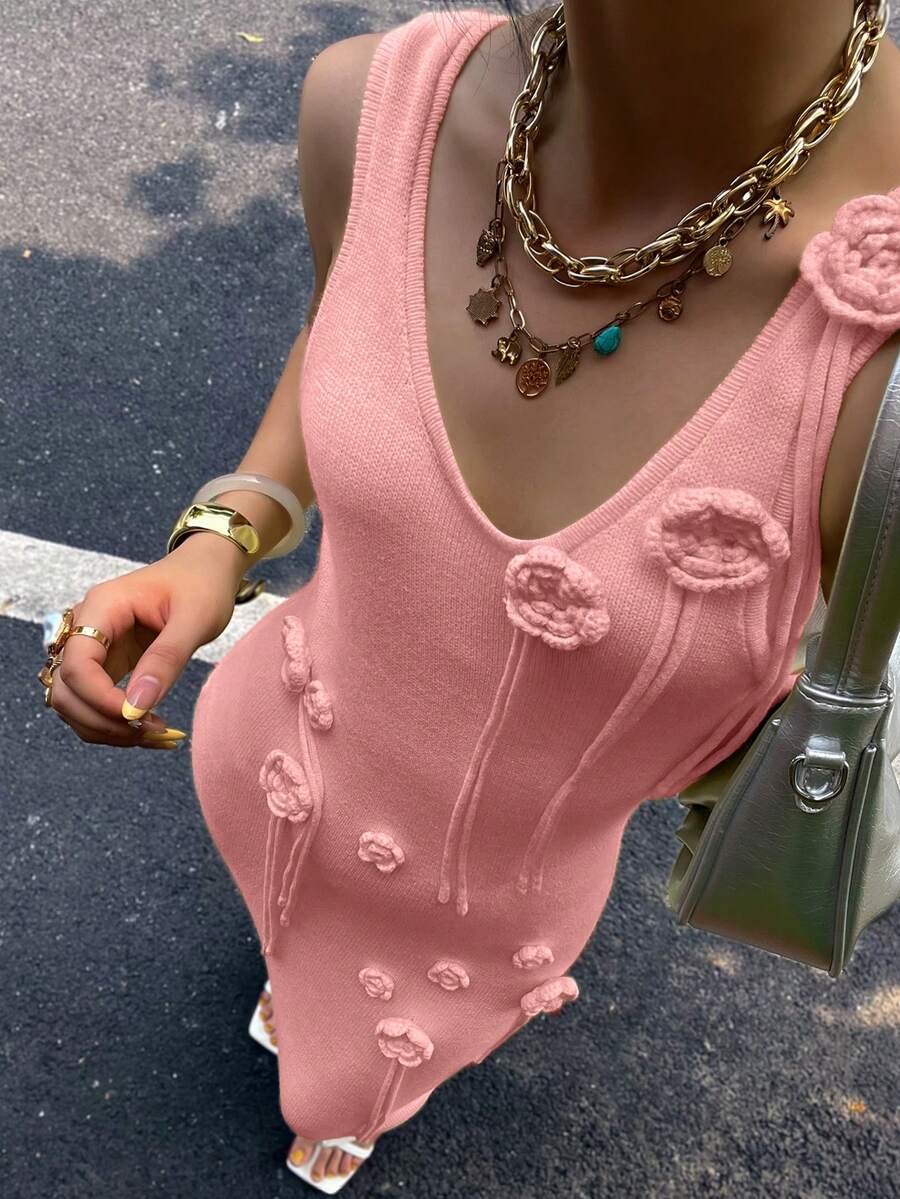 Women's Summer Dress: Sexy Beach Vacation Dress With Spaghetti Straps And 3D Floral Print