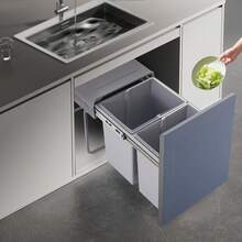 YUNRUX Kitchen Trash Can, 40L Pull-Out Recycling Bin, Non-Slip Kitchen Recycling Trash Can - A - 查看 11