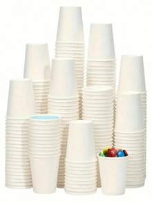 100 个一次性纸杯 - 2 盎司/60 毫升，迷你杯，适用于热饮和冷饮（咖啡、茶、果汁），圣诞节/万圣节/复活节/婚礼/情人节主题，食品服务设备与用品，非常适合家庭、品尝派对零食容器、办公室咖啡饮料糖果酒店迷你冲洗杯 - 彩色 - 查看 2