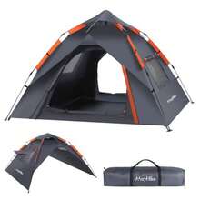 Popup Camping Tent For 24 People, 100% Waterproof And Wind-Resistant Family Tent 230x230x135 Cm + 2 Doors With Ventilation, Ideal For Campsites And Summer Festivals, Including Tent Bag.