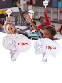 10Pcs Desktop Eraser Answer Sheet Set, Double-Sided Whiteboards Reusable Erasable Writing Portable Handheld Writing Board With Handle, Home Message Graffiti Board Multipurpose Erasable Whiteboard For Classroom Easy To Carry And Write On - Multicolor - View 13