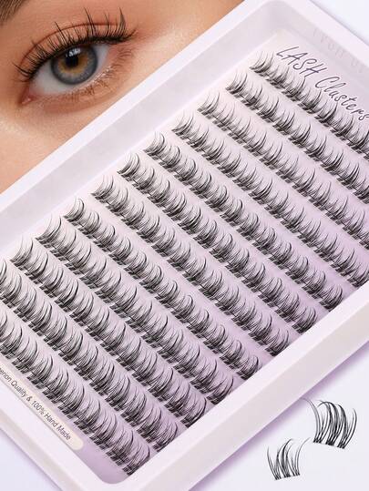 Himirell 144 pièces Manga Lash Clusters style C, mélange de 10-12 mm, Fairy Lash Clusters, faux cils naturels et effilés, doux et confortables, faux cils individuels DIY, faciles à porter, réutilisables, conviennent pour le maquillage quotidien