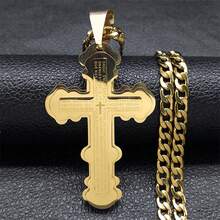 Christian Bible Big Cross Pendant Necklace Hip Hop Cruz Stainless Steel Silver Color Chain For Men Necklaces Jewelry - Necklace - View 1