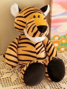 1个25厘米/9.84英寸毛绒动物玩偶 - 丛林动物玩具套装，包含大象、狮子、老虎、狐狸、猴子、斑马、长颈鹿、河马、犀牛、大猩猩、豹子、浣熊等丛林动物，丛林之王。超级可爱的卡通动物毛绒玩具，派对、圣诞节的最佳礼物。 - 彩色 - 查看 6