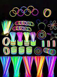 5/10/20/50/100pc Upgraded Fluorescent Luminous Bracelet Necklace, Party, Wedding, Concert Neon Lights - Bright Multi-Color Luminous Stick, DIY Fluorescent Bracelet, Party Decoration, Music Festival Supplies, Party Gifts (Color Random)
