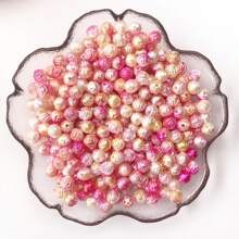 80pcs/Pack 7.5mm Dual-Color Rose Flower Loose Beads, For DIY Earrings, Bracelets, Necklaces And Other Accessories