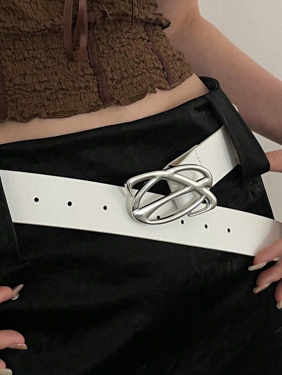 1 curea cu cataramă personalizată din material PU alb, toamnă, Halloween