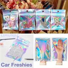 50/5 túi nhôm dán kín bằng nhựa màu sắc dễ thương, túi hologram, túi bán lẻ trang sức tái sử dụng, phù hợp để bảo quản thực phẩm, trang sức, kinh doanh nhỏ, đóng gói quà tặng, Giáng sinh, túi quà tặng hologram laser nhỏ, với thiết kế tự dán kín hologram laser, phù hợp cho trang sức, túi đóng gói quà tặng và túi mẫu có cửa sổ phía trước, túi tự dán kín, túi quà tặng ngày lễ, phù hợp cho Giáng sinh, Halloween, Lễ Tạ ơn, Ngày lễ Tình nhân, Đám cưới - màu sắc - Xem 6